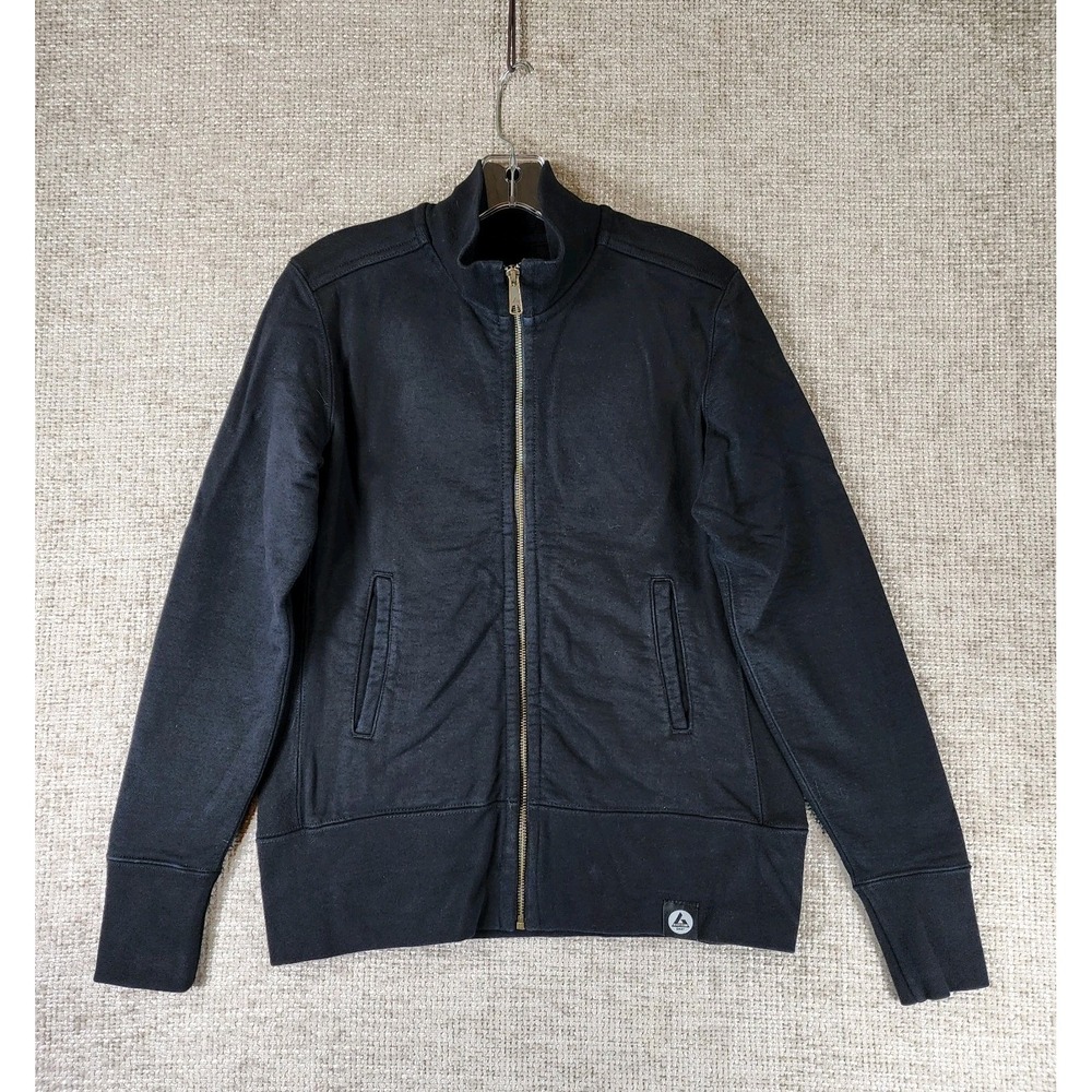 American Giant Moto Jacket Womens S Black Fleece Full Zip Heavyweight Sweatshirt